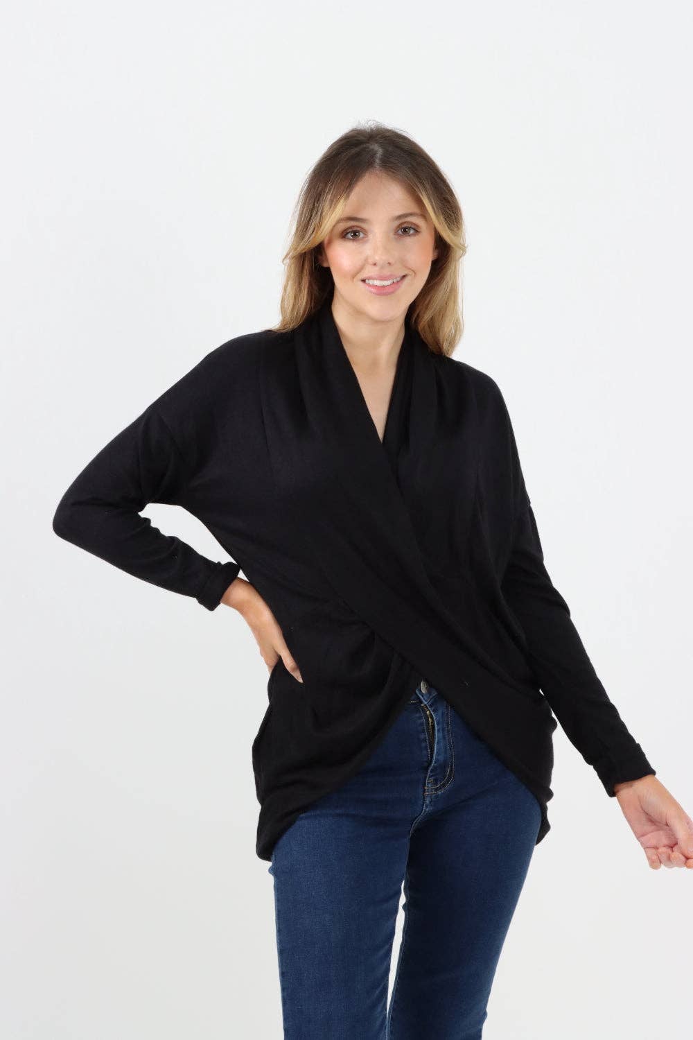 Miss Bold - Italian Soft Knit Wrap Top