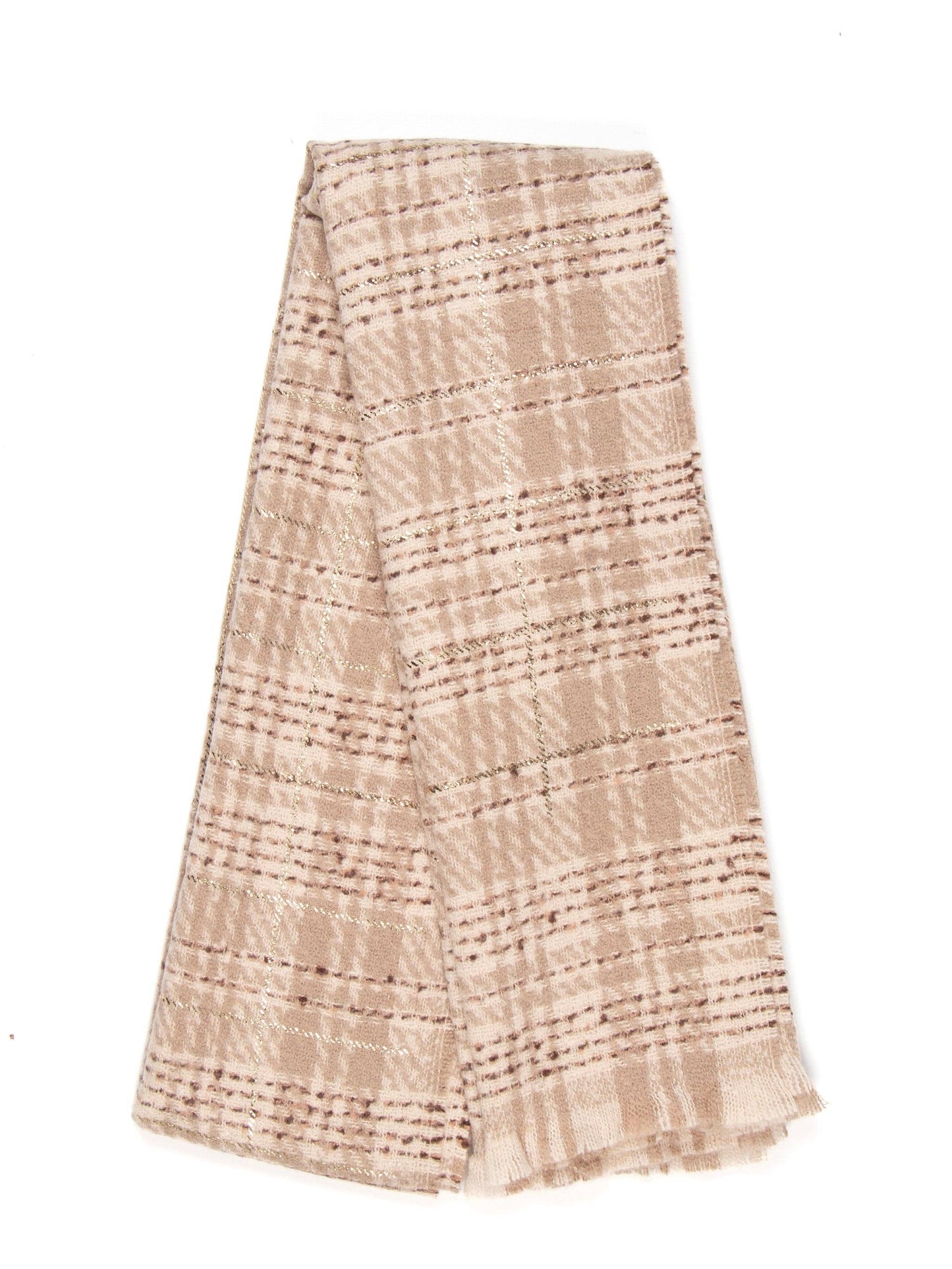 Sarta Accessories - Mattie Lightweight Scarf - Cream, Plaid Check