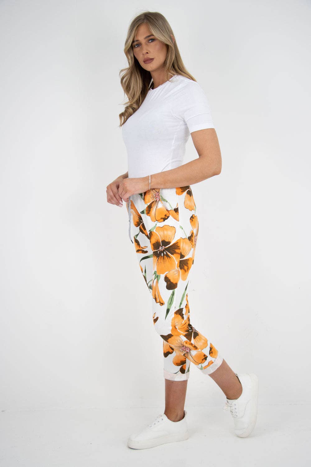 Miss Bold - Italian Floral Printed Cotton Ladies Trouser
