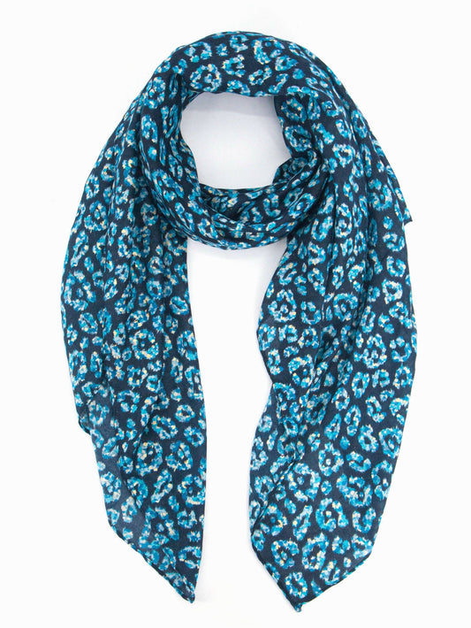 Sarta Accessories - Kim Lightweight Scarf - Blue, Animal Foil