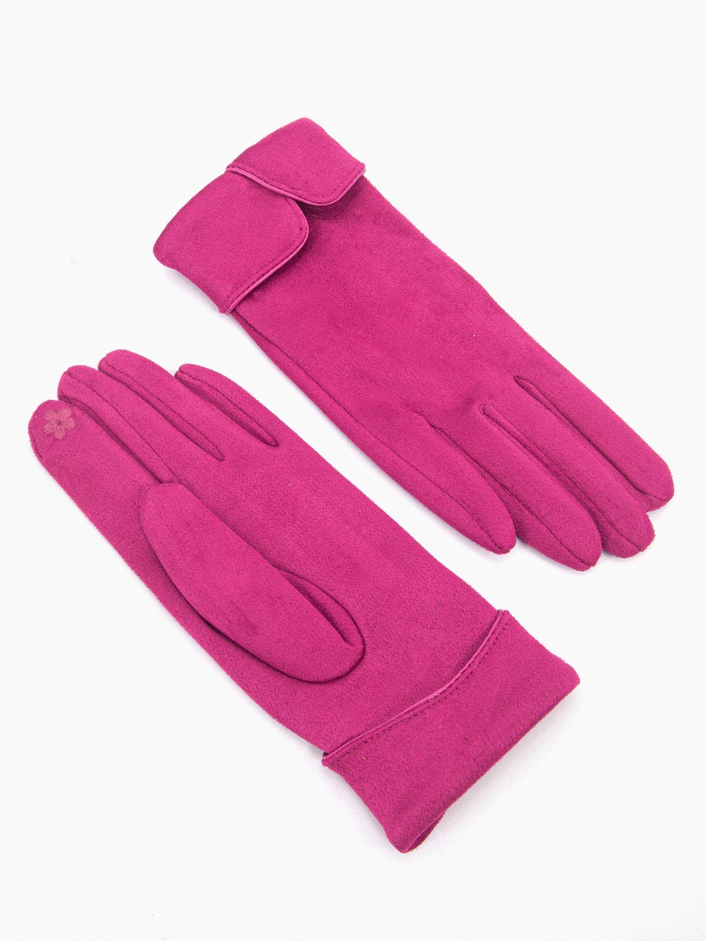 Sarta Accessories - Tori Scalloped Cuff Gloves - Fuchsia