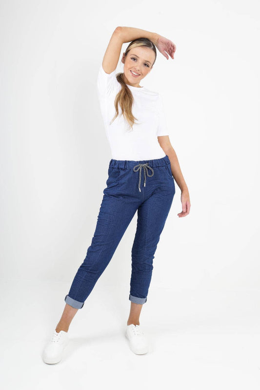 Miss Bold - Italian Denim Look Stretch Magic Pants