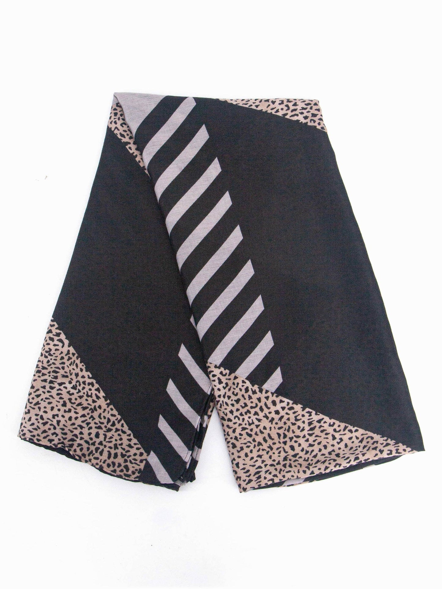 Sarta Accessories - Jodi Lightweight Scarf - Black, Animal Stripe